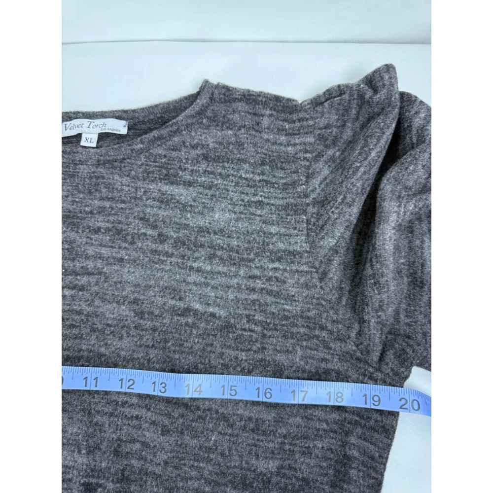Women's Velvet Torch Grey Marled Tiered Midi Dress XL